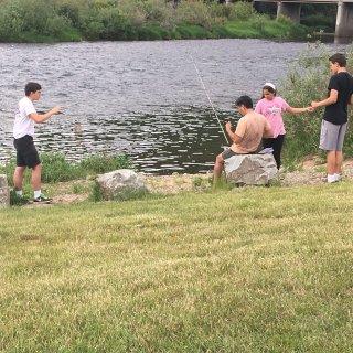 Kids playing at the CDA River RV, Riverfront Campground