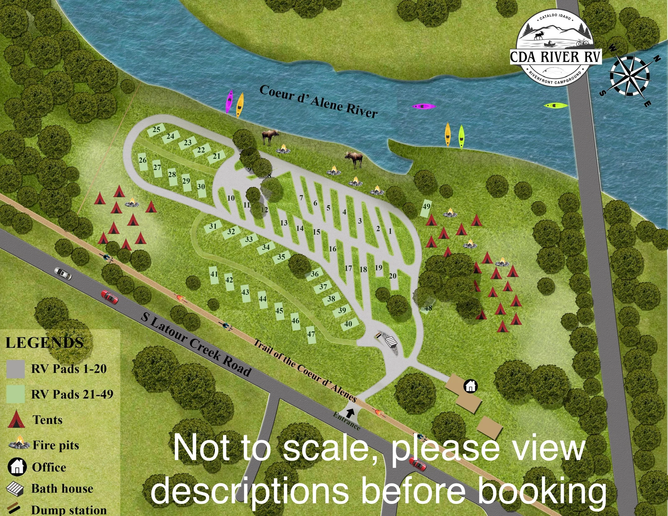 RV Park and Riverfront Campground Map