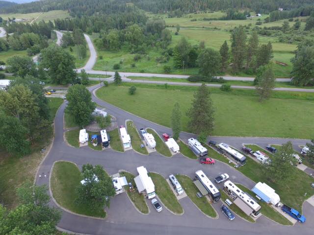 Arial of CDA River RV, Riverfront Campground